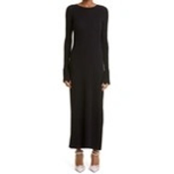 Mach & Mach bodycon  Ribbed Cutout Long Sleeve Sweater Dress size L - Picture 3 of 15